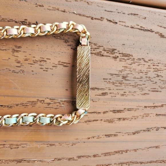 Pink Teal Vegan Leather Wrap Bracelet Gold Chain Glam Party Casual Boho Layered - Picture 6 of 9